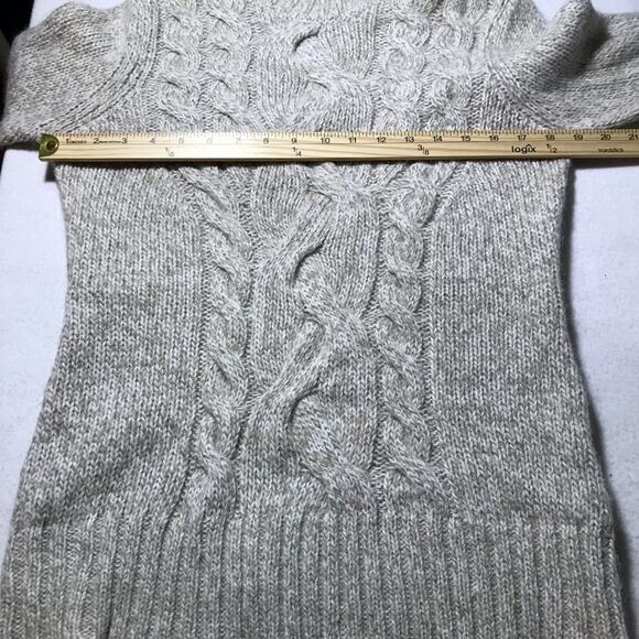 La Fee Maraboutee turtleneck long sleeve cable knit cream tan sweater soft sz 2 - Picture 5 of 8